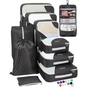 10 Set Sturdy Packing Cubes for Suitcases, Travel Essentials,Anti-Tear Stitching